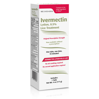 TARO Ivermectin Lotion 0.5% — One-Dose Lice Treatment for Adults (Kills Eggs & Nits, No Nit Combing)