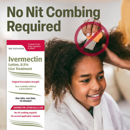 TARO Ivermectin Lotion 0.5% — One-Dose Lice Treatment for Adults (Kills Eggs & Nits, No Nit Combing)