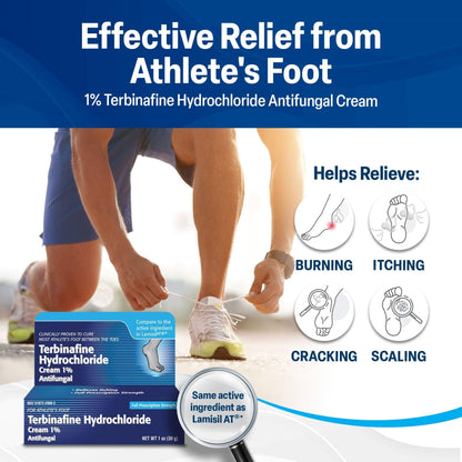 TARO Terbinafine 1% Anti-Fungal Cream – Athlete’s Foot Treatment (Pack of 2)