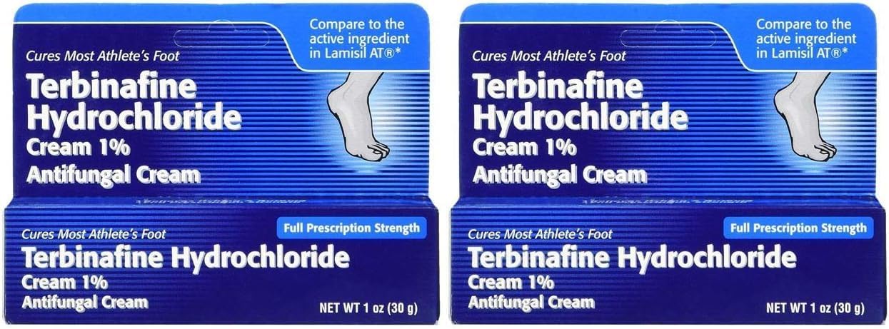 TARO Terbinafine 1% Anti-Fungal Cream – Athlete’s Foot Treatment (Pack of 2)