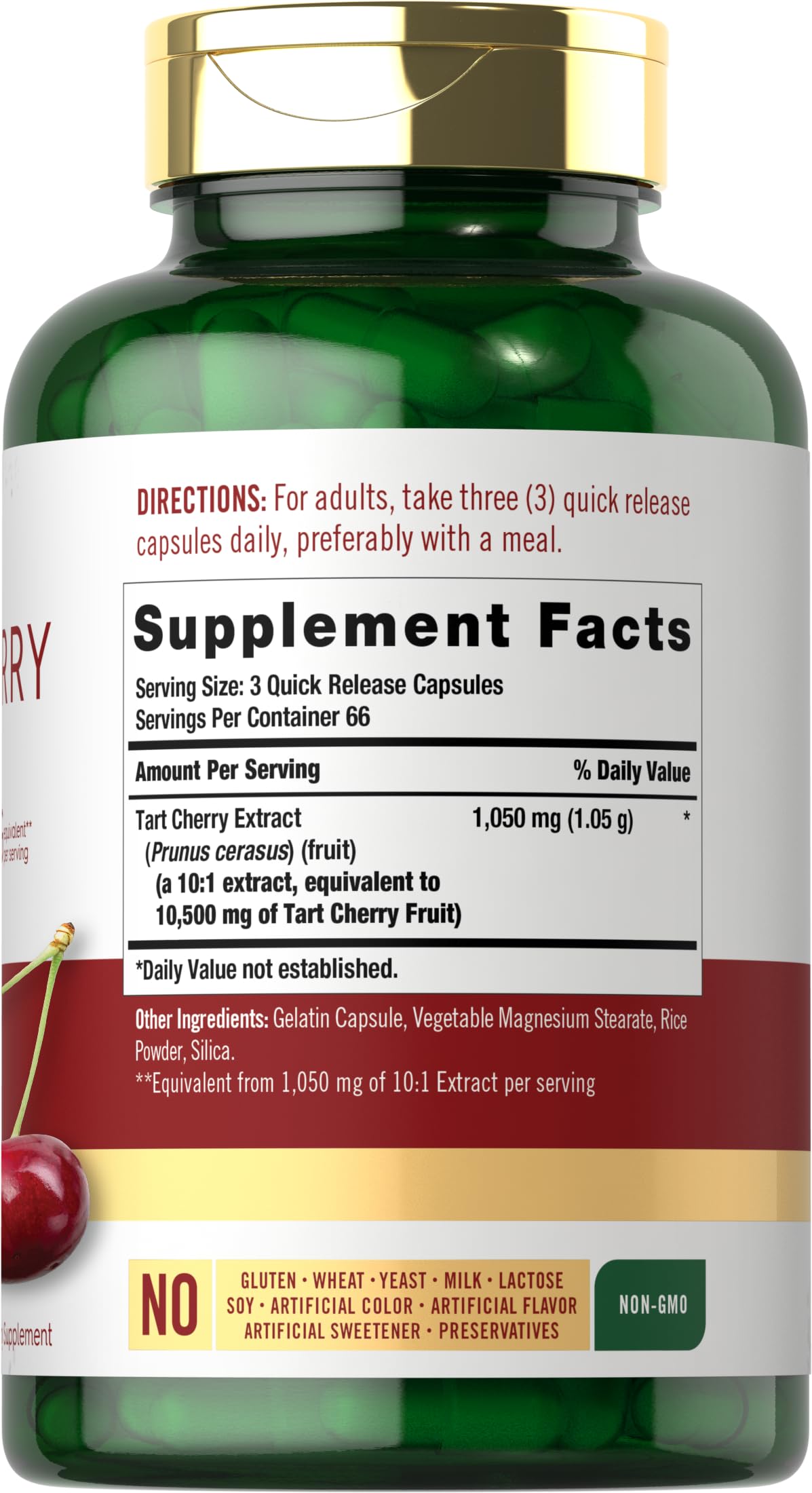 Carlyle Tart Cherry Capsules | 10,500mg | 200 Pills | Max Potency | Non-GMO, Gluten Free | Tart Cherry Juice Extract