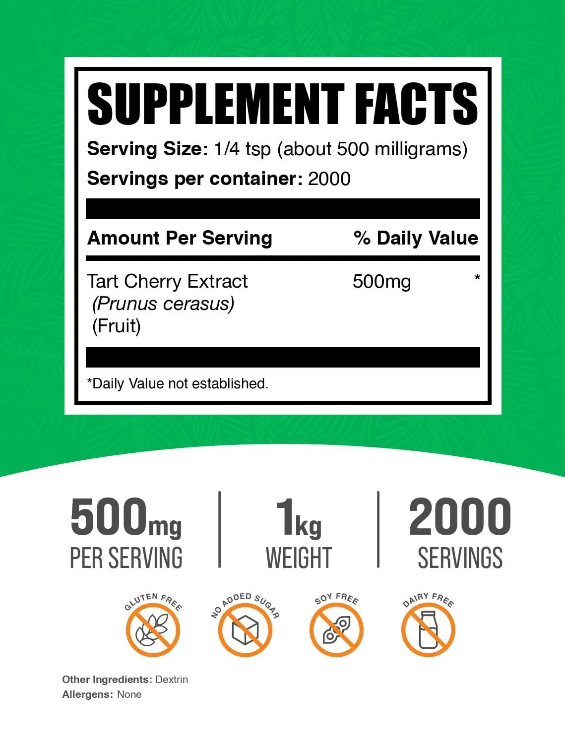 BulkSupplements Tart Cherry Extract Powder – 500 mg per Serving, 1 kg – Gluten Free BritishVita | Premium UK Vitamins & Wellness Supplements