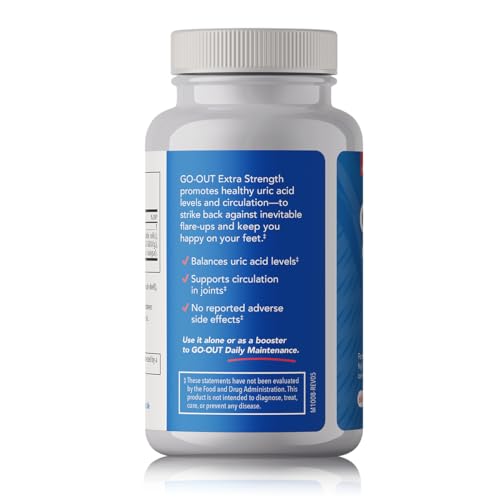 Mt. Angel Go Out Extra Strength Uric Acid Support - Tart Cherry, Celery Seed & Turmeric - 60 Caps