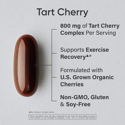 Sports Research Tart Cherry Capsules – Montmorency Tart Cherries, Non-GMO & Gluten Free, 60 Liquid Softgels