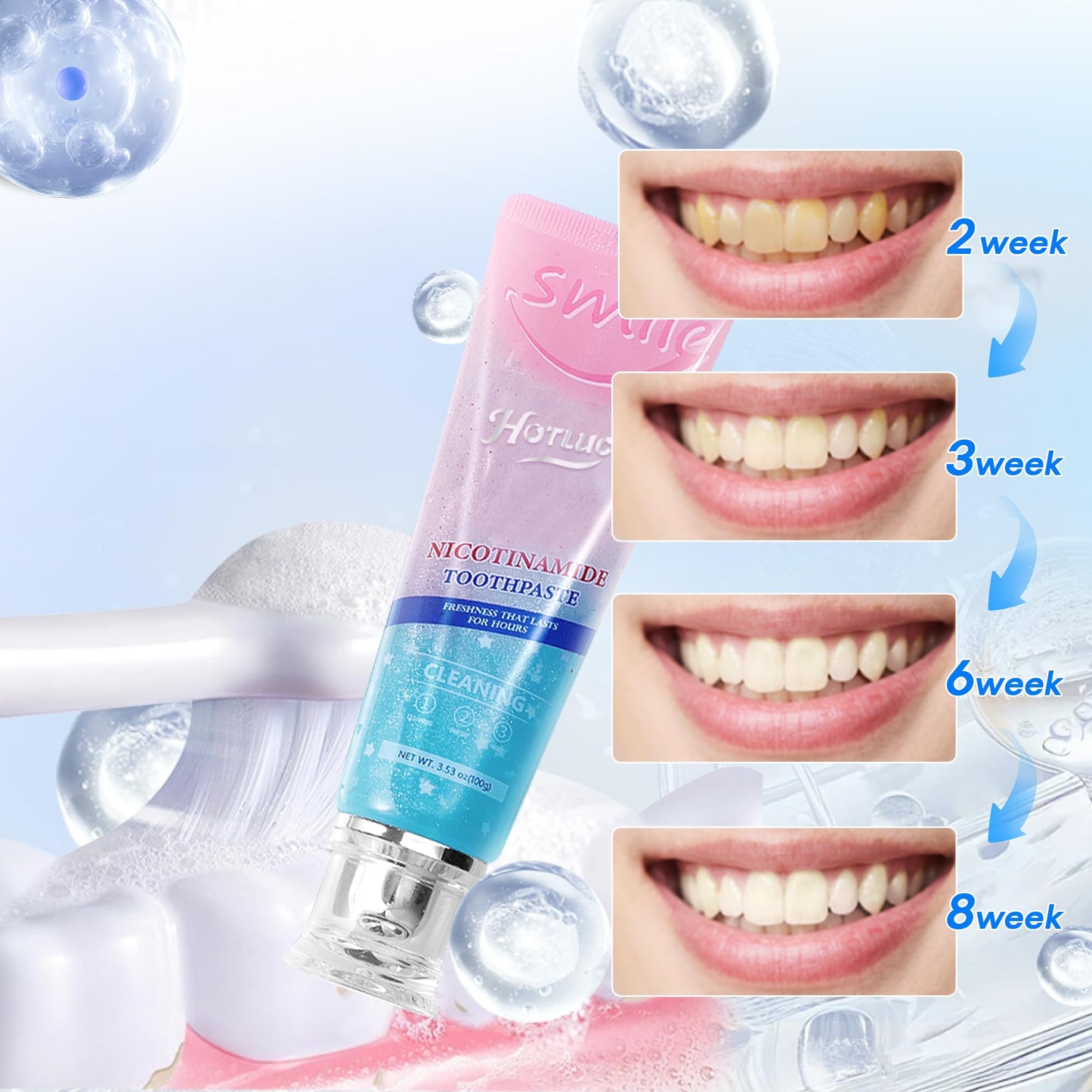 Whitening Niacinamide Toothpaste + Nano Hydroxyapatite Toothpaste – 3.53oz & 4oz