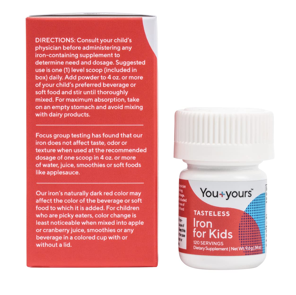 Tasteless Iron for Kids & Toddlers – 4-Month Supply – No Sweeteners, Flavors or Preservatives