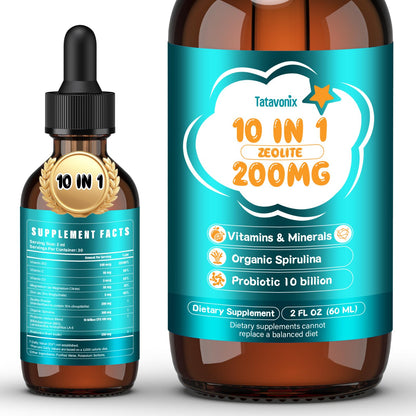 Tatavonix Zeolite Detox Drops for Kids & Adults – Strawberry, 60ml | Gut, Immune & Energy Support