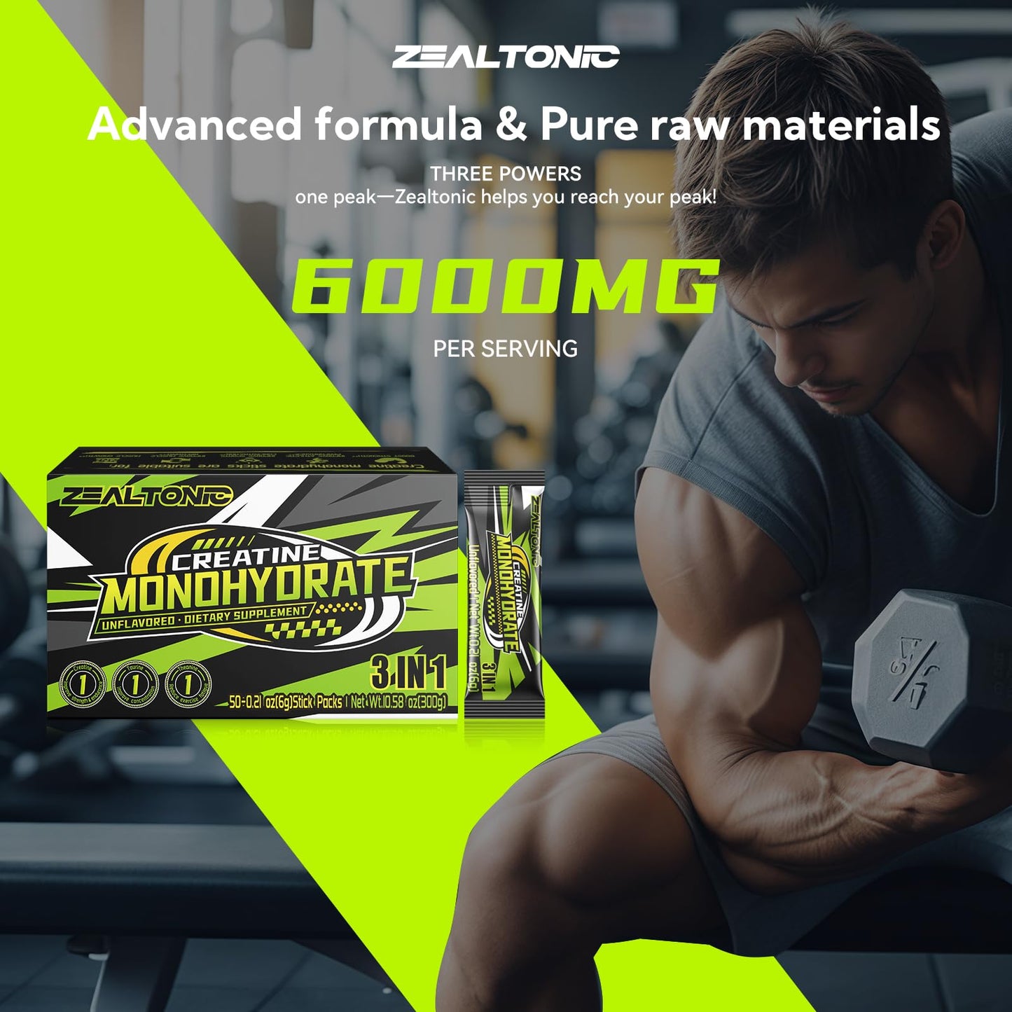 5000mg Micronized Creatine Monohydrate Packets with Taurine & L-Theanine – 50 Servings