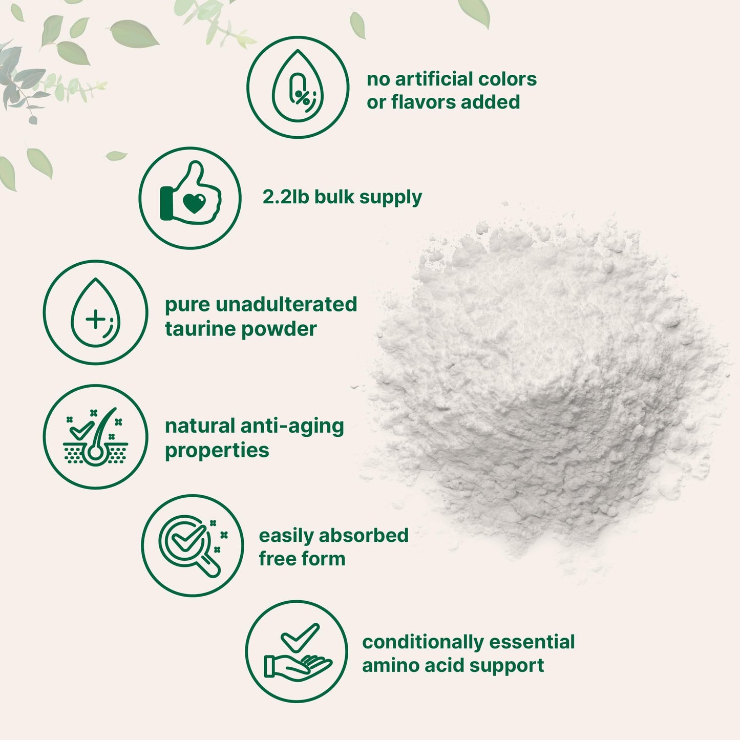Micro Ingredients Taurine Powder Supplement | 1 KG, 2000 mg Per Serving | Unflavored Free Form | 100% Pure, Easily Absorbed