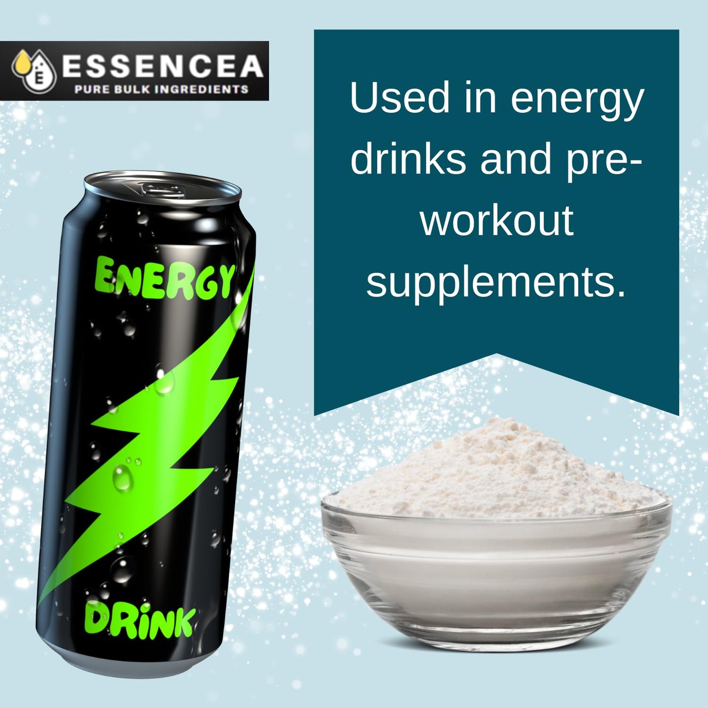 Essencea Taurine Powder 2 lb – 100% Taurine Pure Bulk