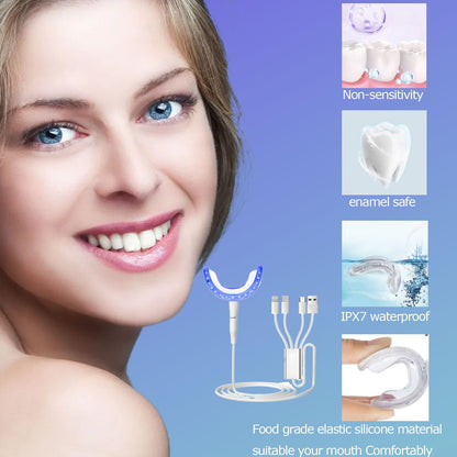 TAWEE Teeth Whitening Kit – Safe for Sensitive Teeth & Enamel, 16x Blue LED Light