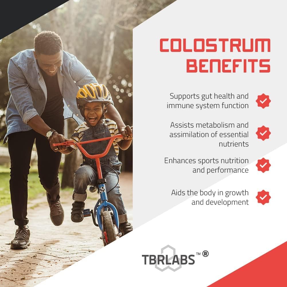 TBR Labs Bovine Colostrum Powder – Grass-Fed, Strawberries & Cream, 180 Tablets (90 Servings)