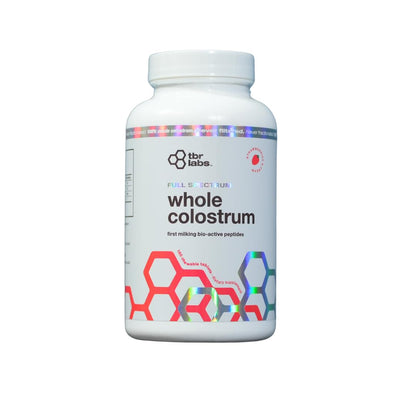 TBR Labs Bovine Colostrum Powder – Grass-Fed, Strawberries & Cream, 180 Tablets (90 Servings)