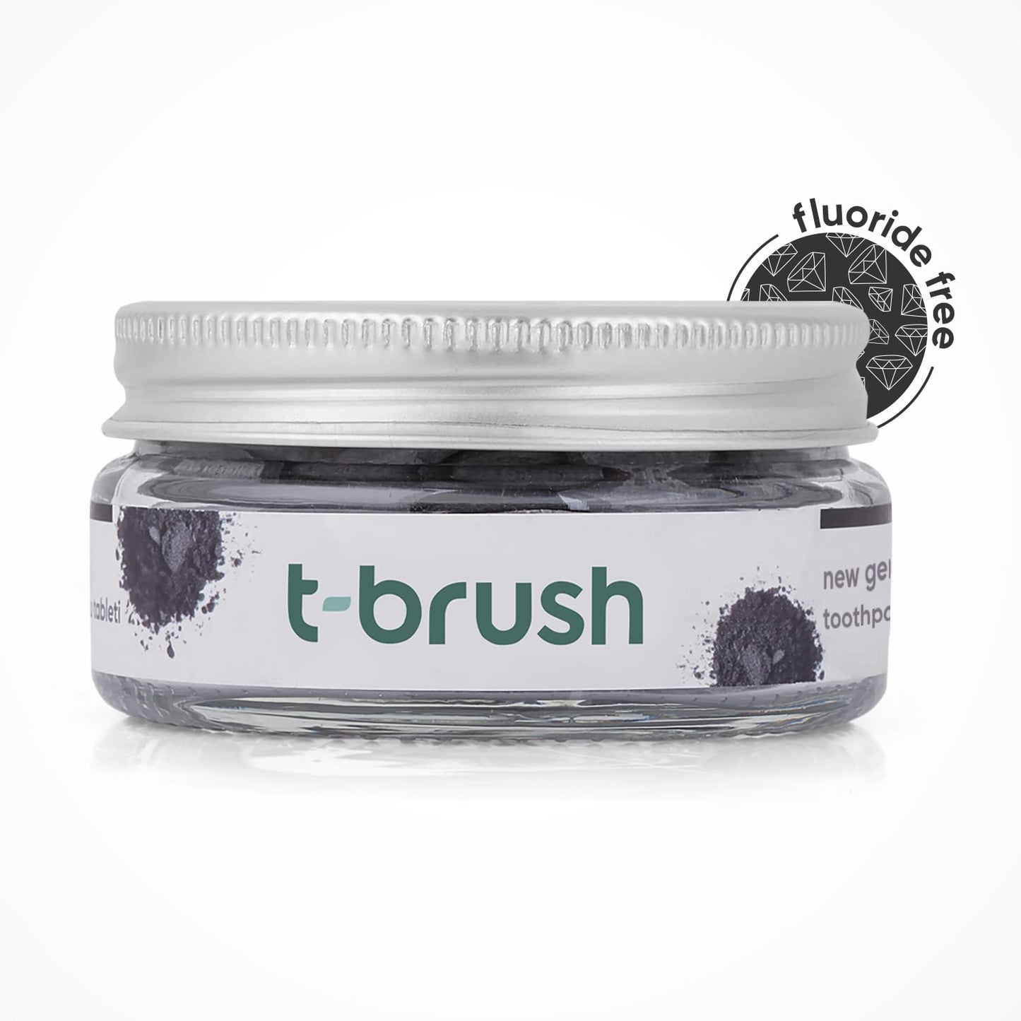T-brush Whitening Travel Toothpaste Tablets – Natural, Activated Charcoal, Fluoride-Free, SLS-Free, Vegan – 90 Tablets