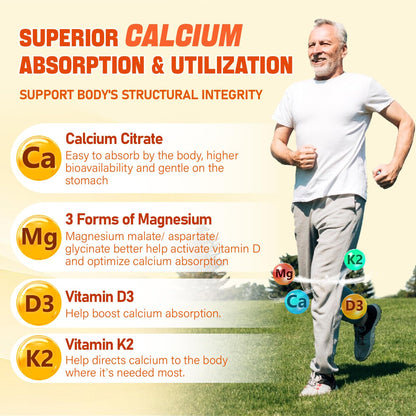 Calcium Magnesium Gummies 600 mg + D3 & K2 – 120 ct | Tcemundry