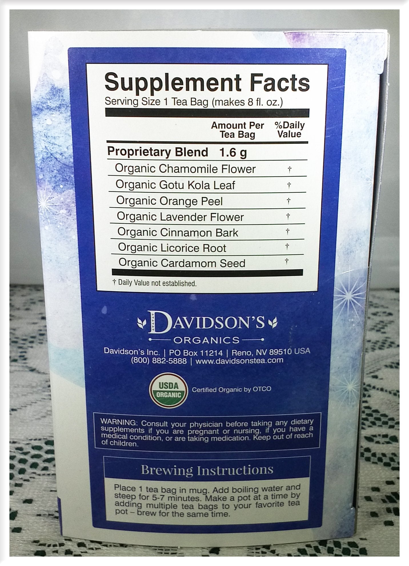 Tea Bag Box of 25 – Sleep Organic Ayurvedic Infusion