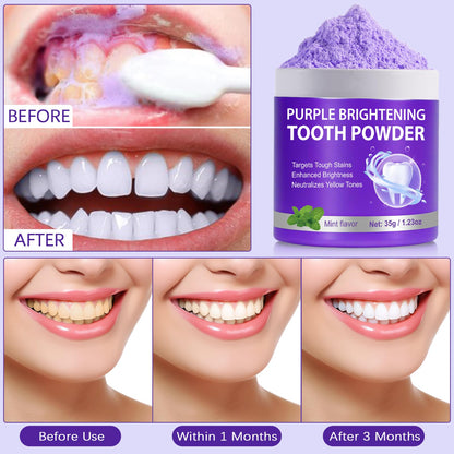 3Pcs Purple Teeth Whitening Powder – Purple Brightening, No Sensitivity, Fresh Mint