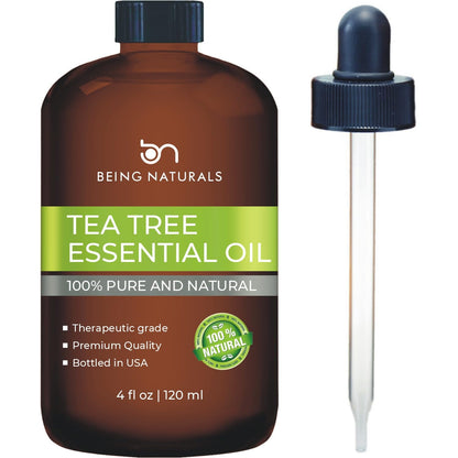 Tea Tree Essential Oil - 4 oz, 100% Pure & Natural with Glass Dropper