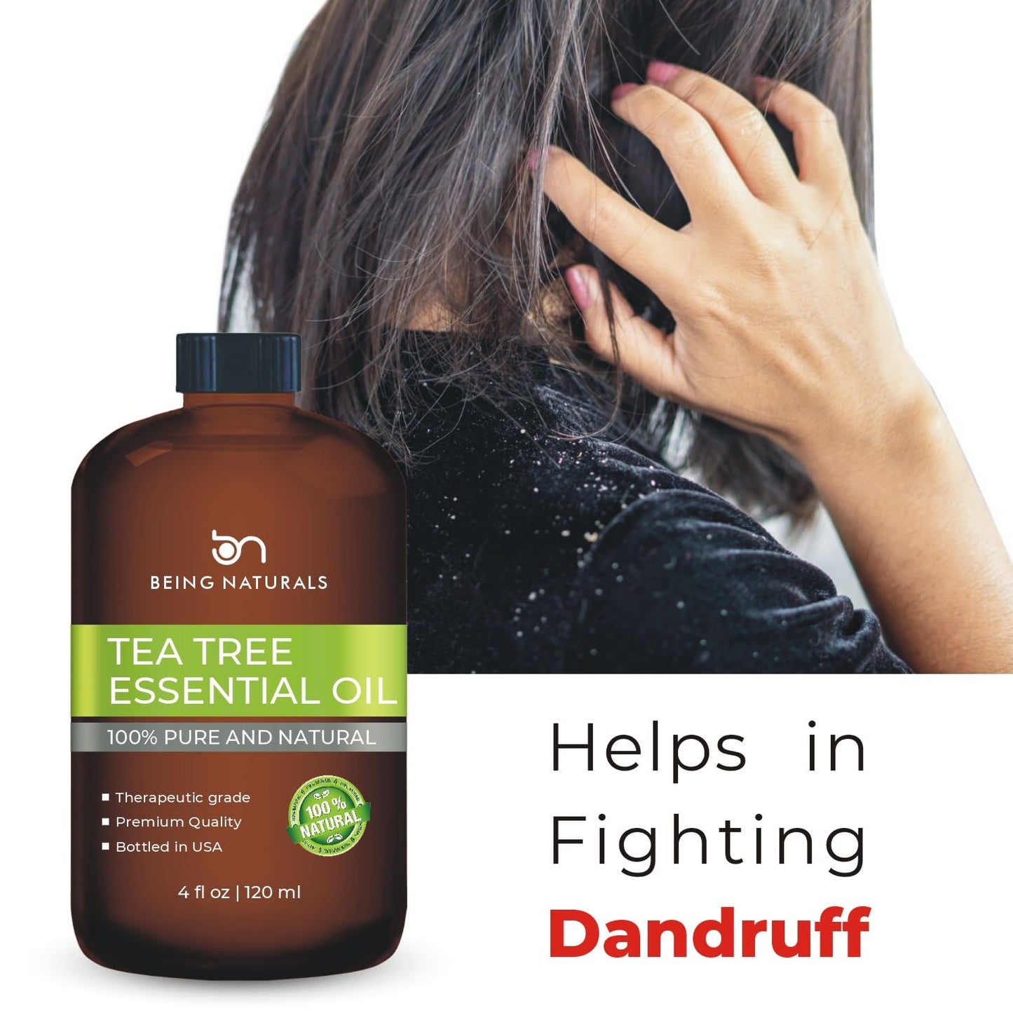 Tea Tree Essential Oil - 4 oz, 100% Pure & Natural with Glass Dropper