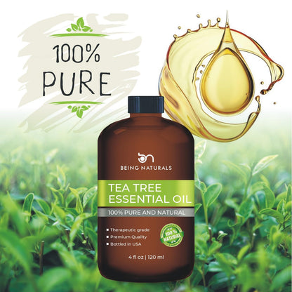 Tea Tree Essential Oil - 4 oz, 100% Pure & Natural with Glass Dropper