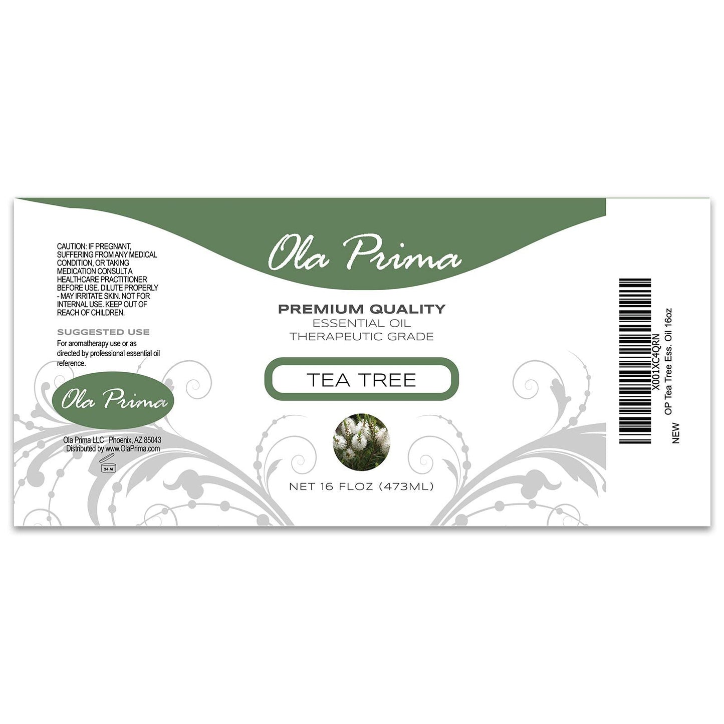 Ola Prima 16oz Tea Tree Essential Oil – Therapeutic Grade Bulk for Soap & Candle Making