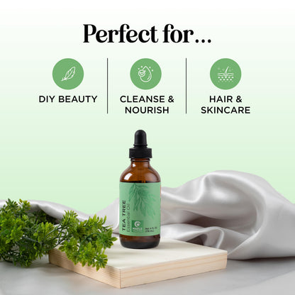 Pure Tea Tree Oil 4 oz – 100% Pure & Undiluted (Hair, Skin & Nails)