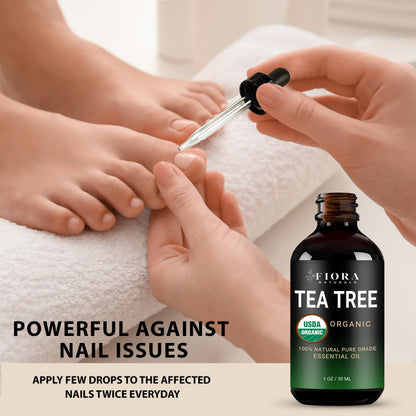 Tea Tree Oil 100% Pure Organic Essential Oil – Fiora Naturals, 1 fl oz