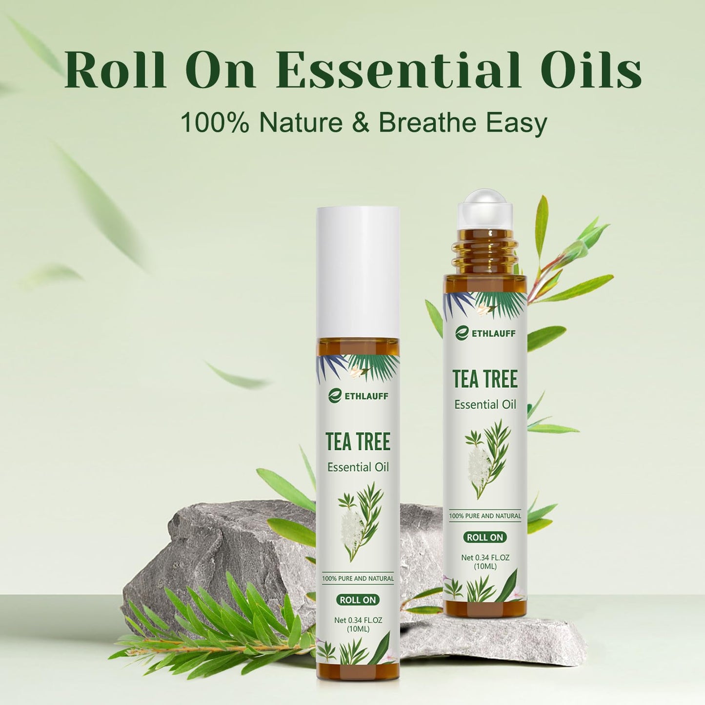 Tea Tree Oil Roll On - 100% Pure Tea Tree Essential Oil for Skin | Premium Aromatherapy