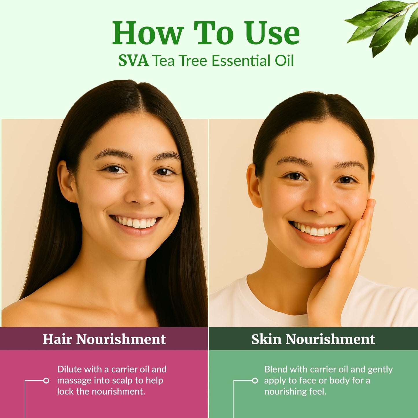 SVA Tea Tree Essential Oil 4oz - 100% Natural Tea Tree Oil with Dropper