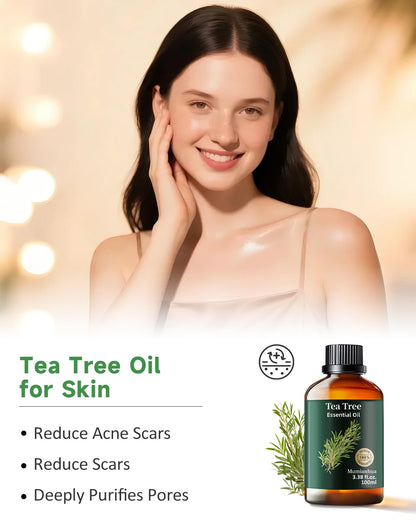 Tea Tree Essential Oil Pure Mumianhua – Natural Tea Tree Oil for Diffuser, Skin, Hair & DIY 3.38 Fl Oz