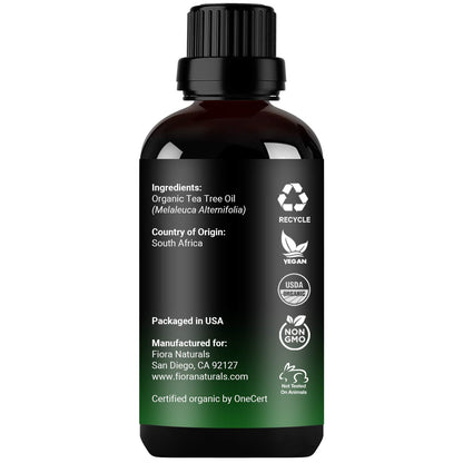 Tea Tree Oil 100% Pure Organic Essential Oil – Fiora Naturals, 1 fl oz