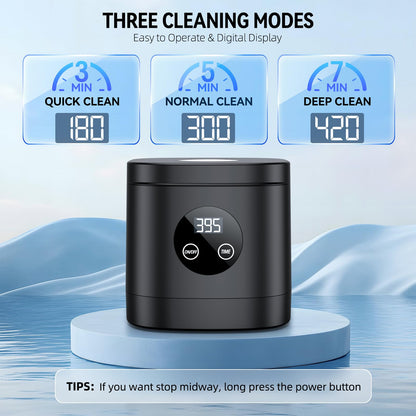 TEBAL Ultrasonic Retainer Cleaner – 52kHz, 250ml Capacity, for Retainers, Braces, Dentures, Jewelry
