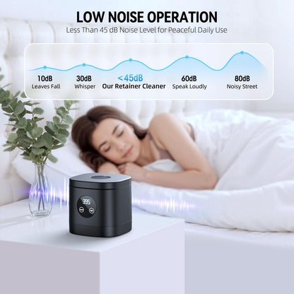 TEBAL Ultrasonic Retainer Cleaner – 52kHz, 250ml Capacity, for Retainers, Braces, Dentures, Jewelry