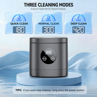 TEBAL Ultrasonic Retainer Cleaner – 52kHz, 250ml, for Retainers & More | Black