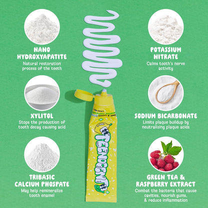 TEENOCENT Nano Hydroxyapatite Sensitive Toothpaste – Basil & Lemon Flavor, Fluoride Free