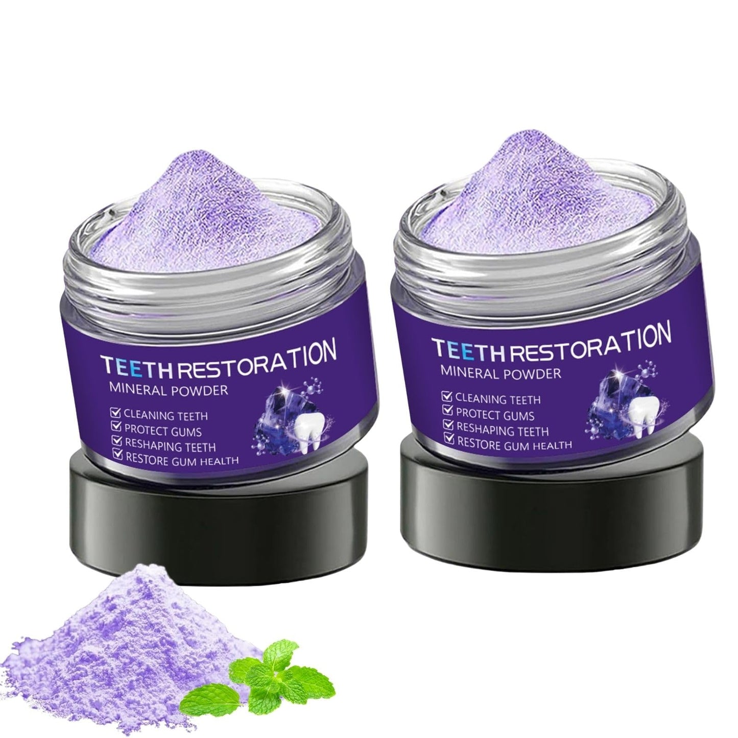 2Pcs Teeth Mineral Powder – Mineral Tooth Powder | Freshen Breath, No Sensitivity