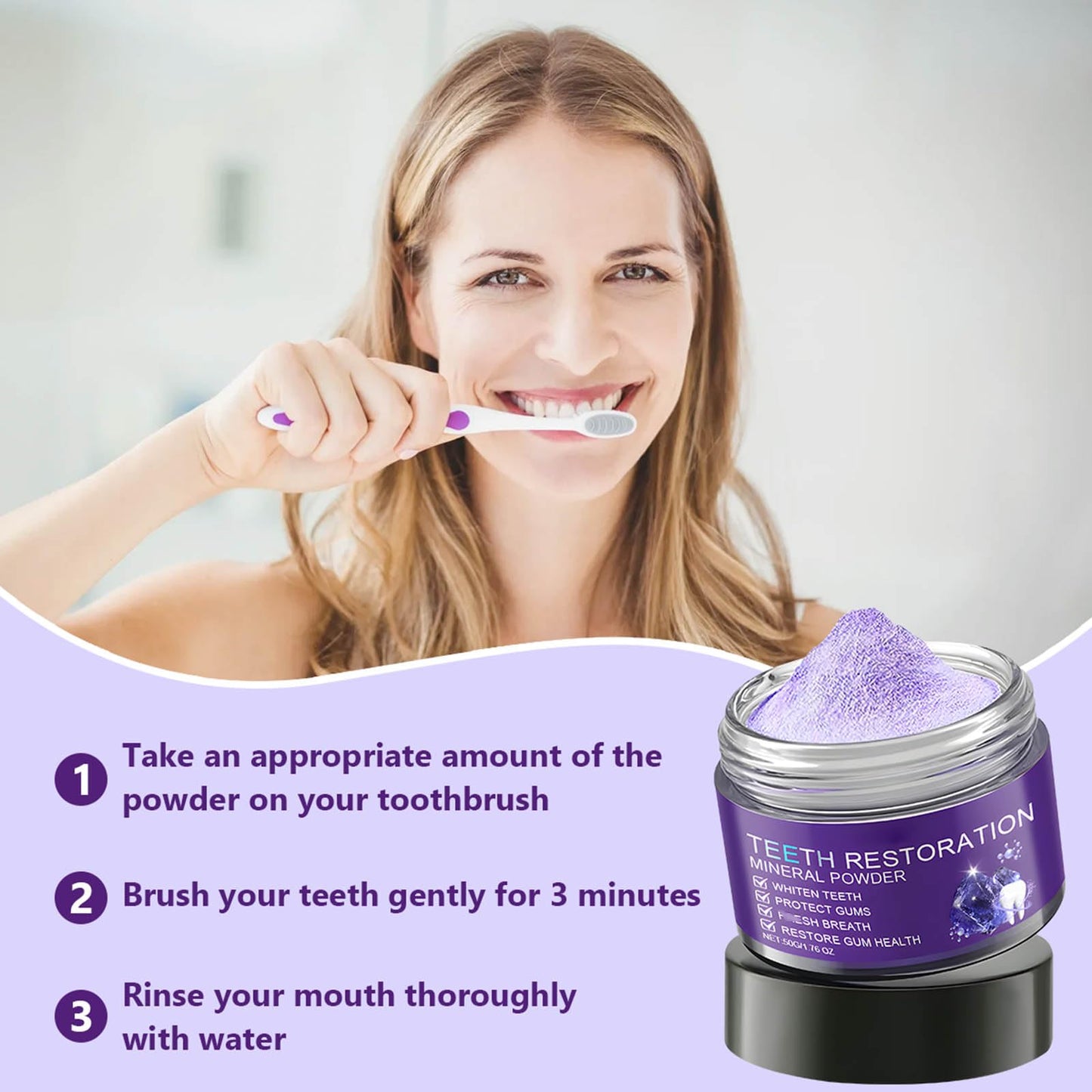 Teeth Restoration Mineral Powder - Strengthen Teeth & Gums | Oral Care Mineral Powder