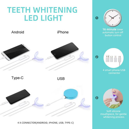 Teeth Whitening Accelerator Light – 32x Blue LED Kit for Home Use