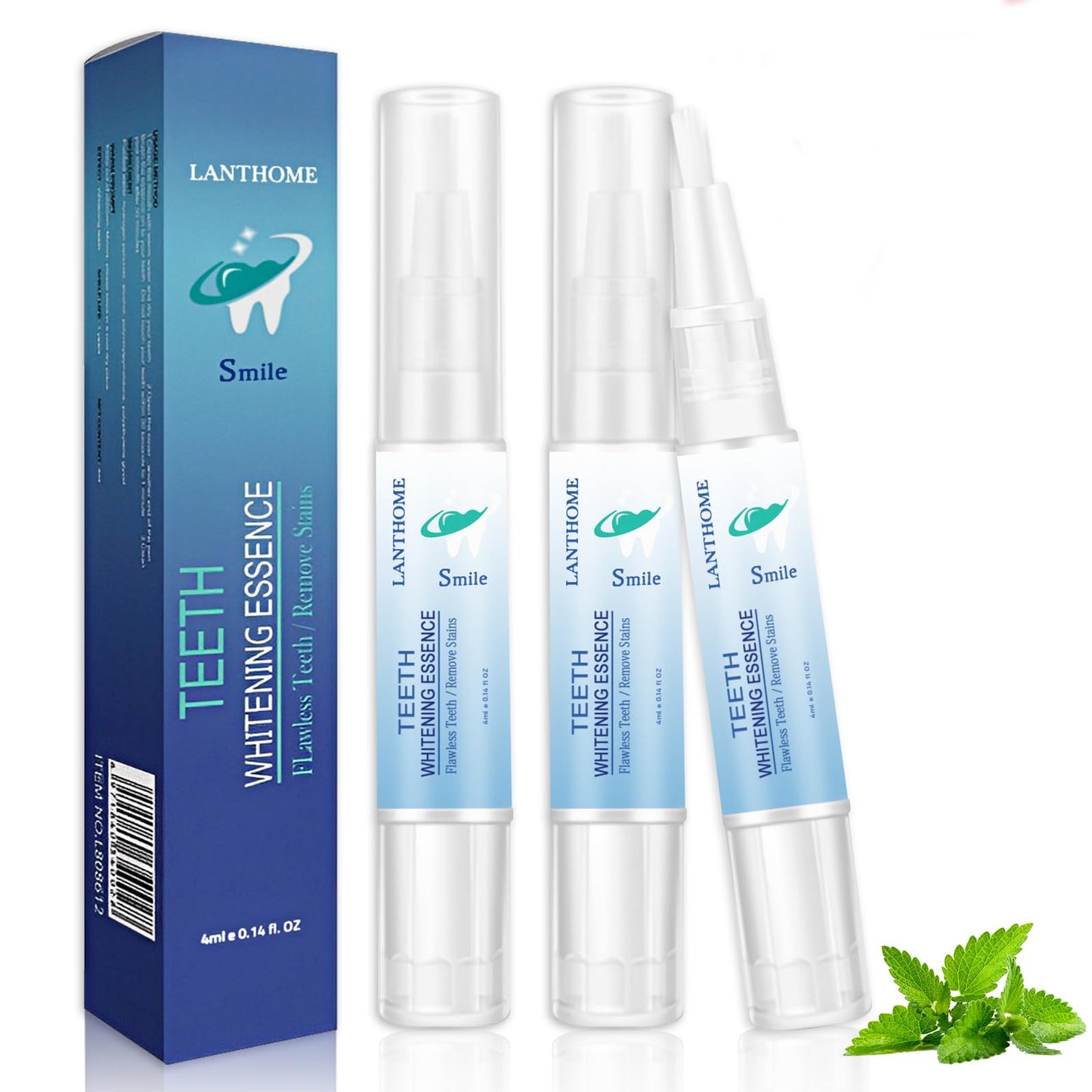 Teeth Whitening Essence Pen – Travel-Friendly Mint, Gentle on Sensitive Teeth (3pcs)