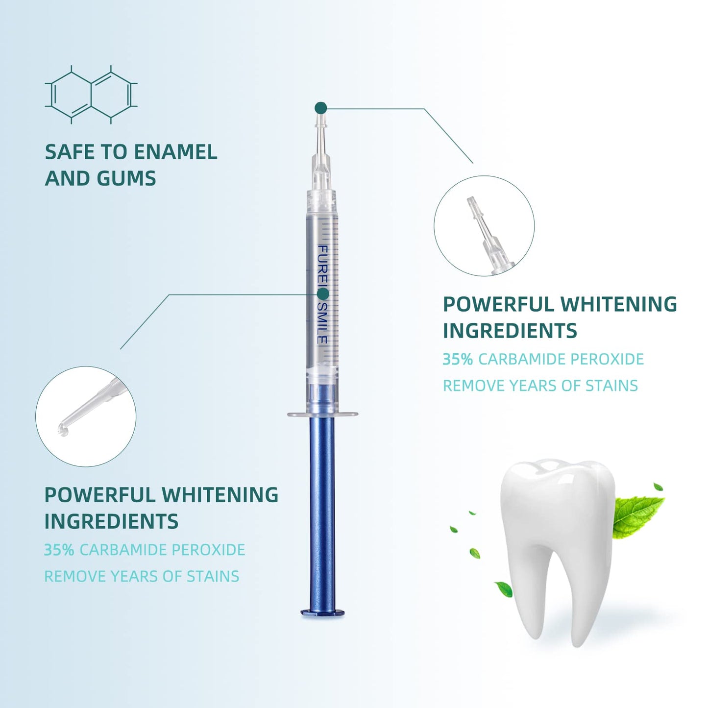 Teeth Whitening Gel Refills 10PCS – 48+ Treatments | 35% Carbamide Peroxide