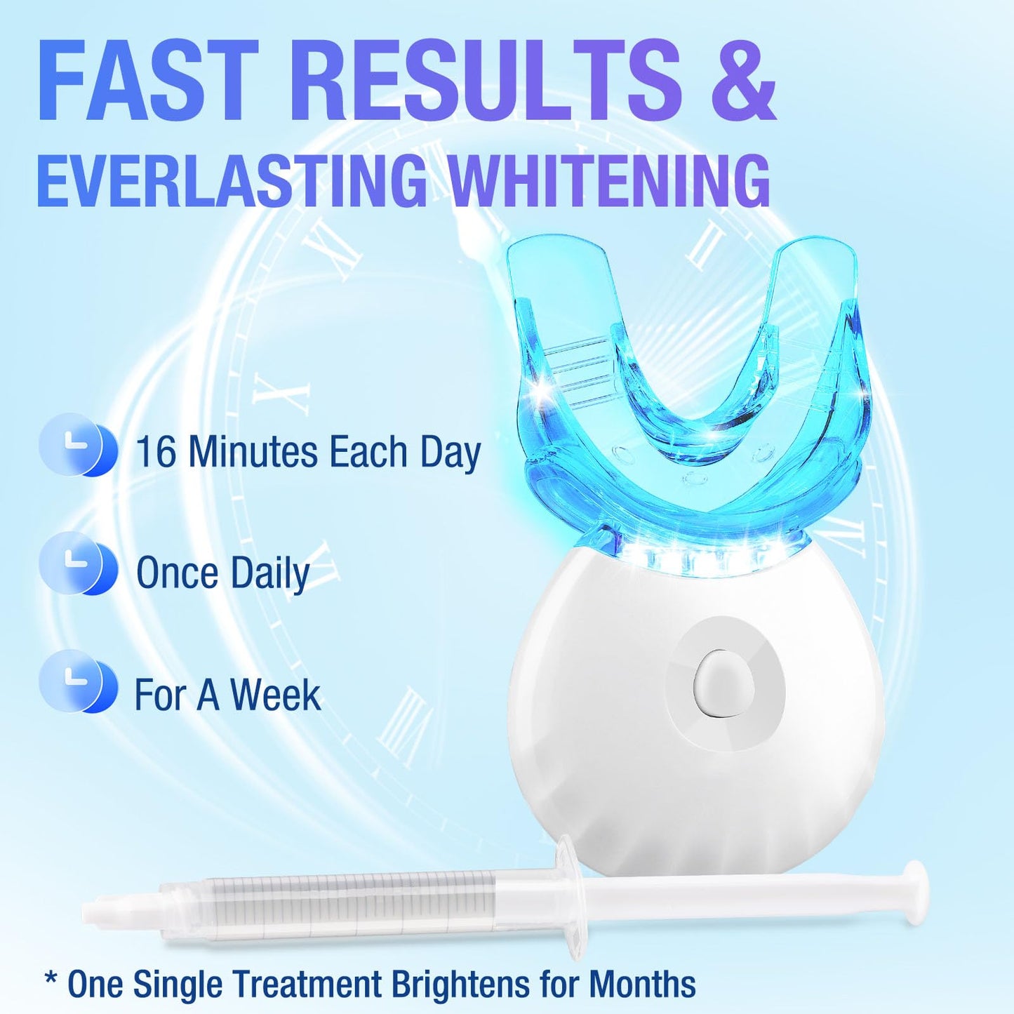 Teeth Whitening Kit with LED Light - Fast, Non-Sensitive Whitening Gel (1 Fl Oz) | 35% Carbamide Peroxide