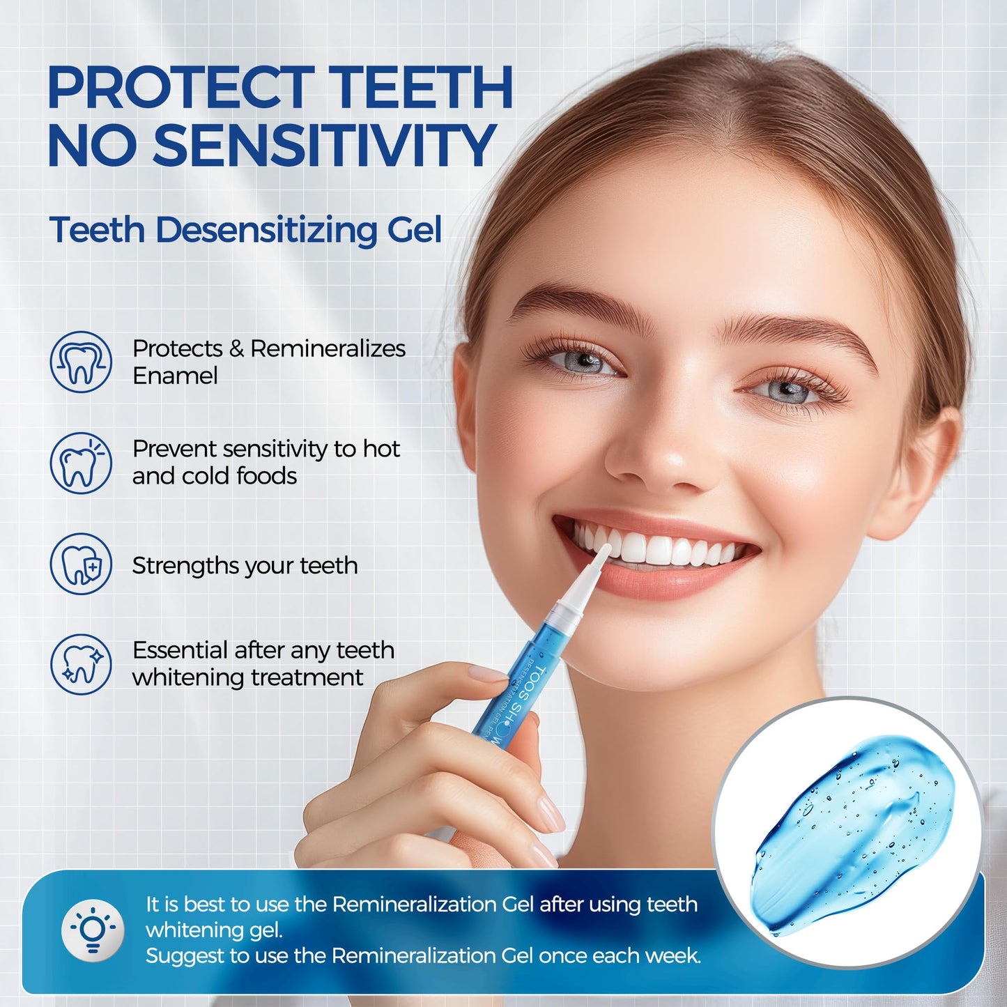 Teeth Whitening Kit for Sensitive Teeth – 4 Carbamide Pens + Remineralization Pen | LED Light