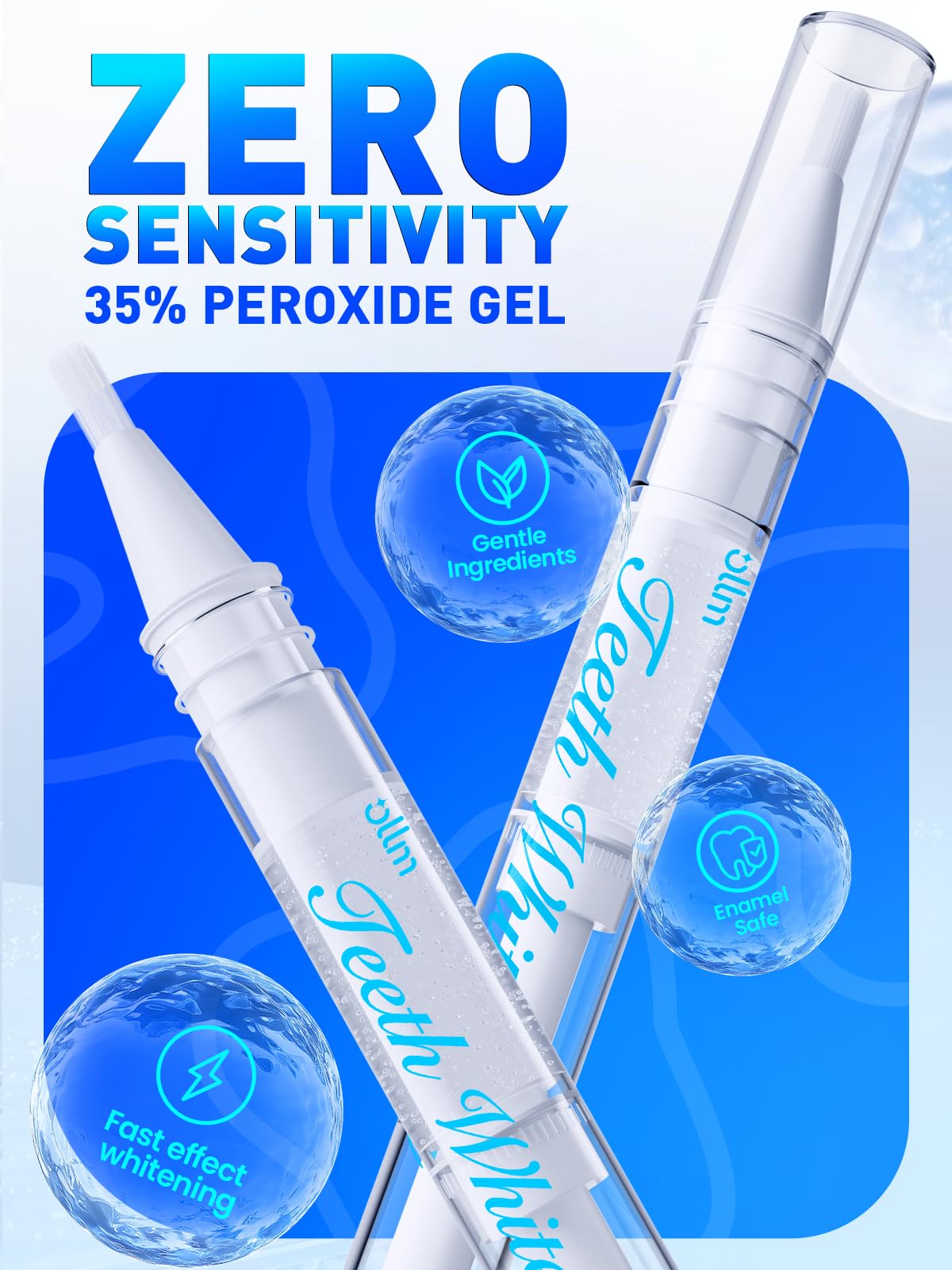 Teeth Whitening Kit for Sensitive Teeth – 35% Carbamide Peroxide, LED Light