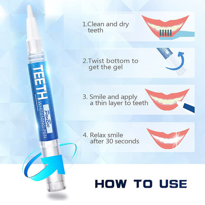 Teeth Whitening Pen – 1–6 Shades in 1–2 Weeks, 70+ Uses, Gentle, Enamel-Safe, Travel-Friendly