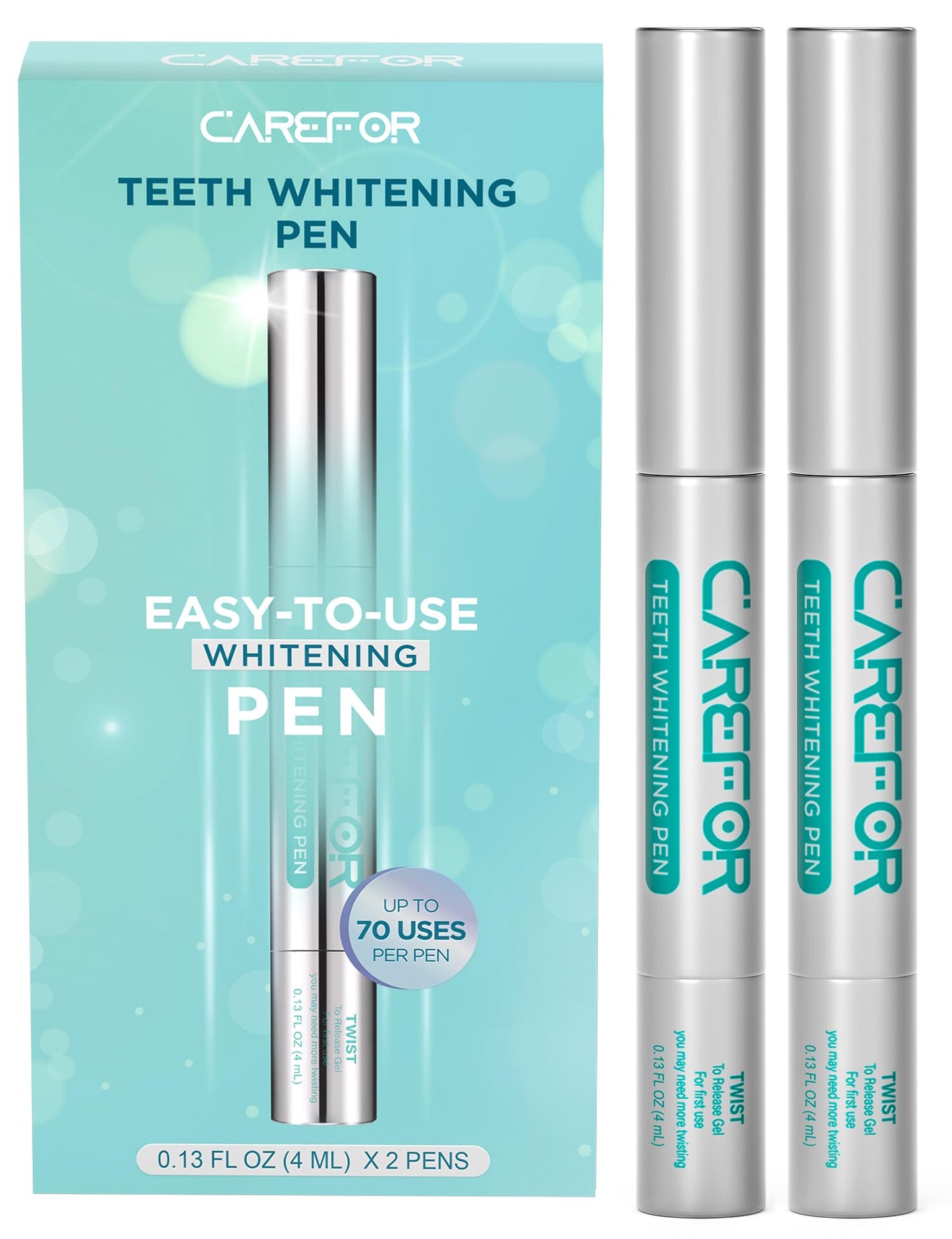 Teeth Whitening Pen 2 Pack (8ml) – Fast-Acting Gel with Brush