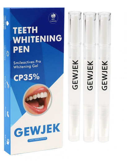 Teeth Whitening Pen 3 Pcs – 35% Carbamide Peroxide Gel, Gentle & Travel-Portable
