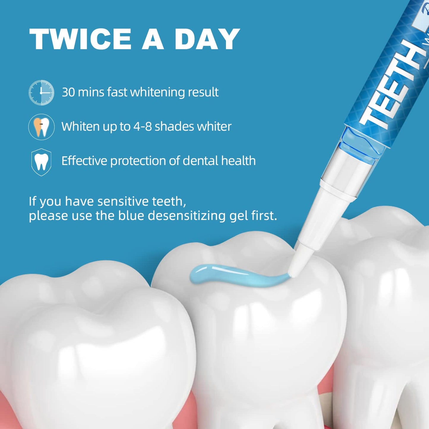 Teeth Whitening Pen 5-Pack – 70+ Treatments, 1–6 Shade Whiter in 1–2 Weeks