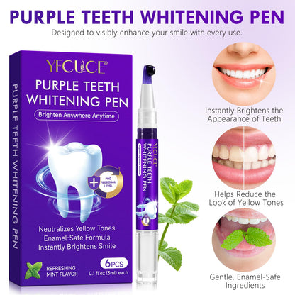 Teeth Whitening Pen Kit (6 Pens) – 80+ Treatments, Mint, Low Sensitivity