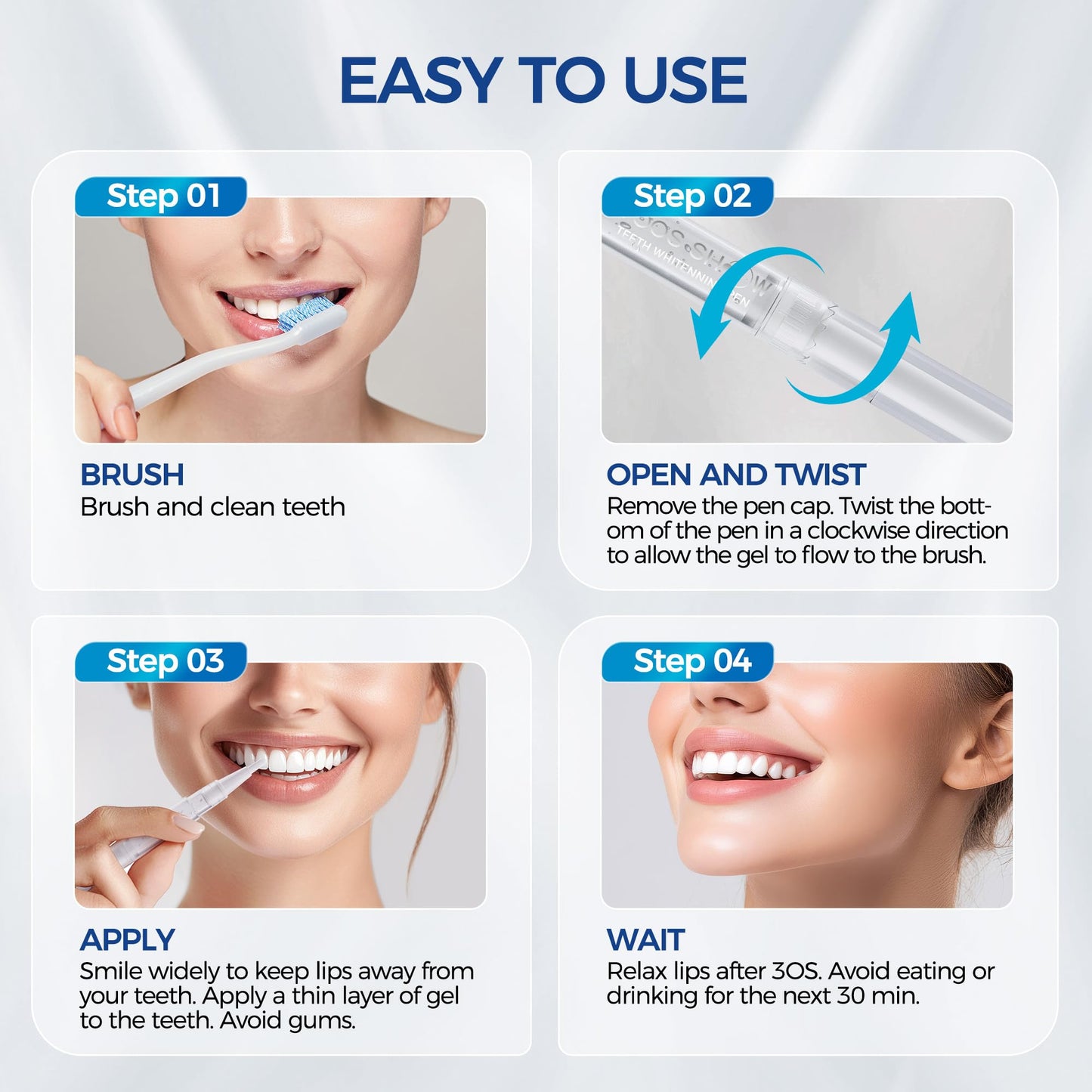 5 x Teeth Whitening Pen Gel (4+1 Desensitizing Gel) – Travel-Friendly Carbamide Peroxide Kit