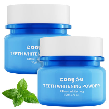 Teeth Whitening Powder 2PCS – Mint Tooth Powder, Stain Removal 100g/3.53oz